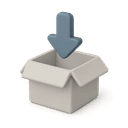 Package box with download arrow