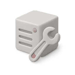 Server cube with wrench icon.